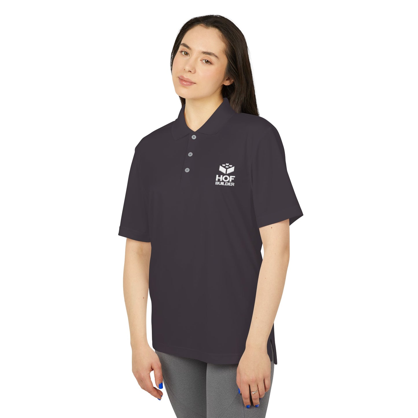 HOF Academy Blue Performance Polo - Embroidered Logo