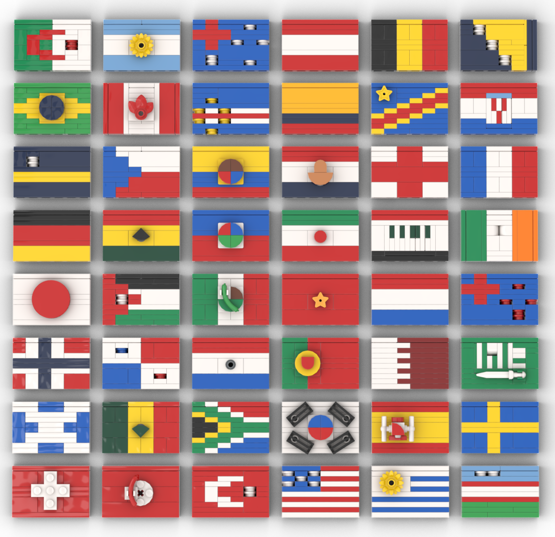 Flags of the World Cup instructions and parts list