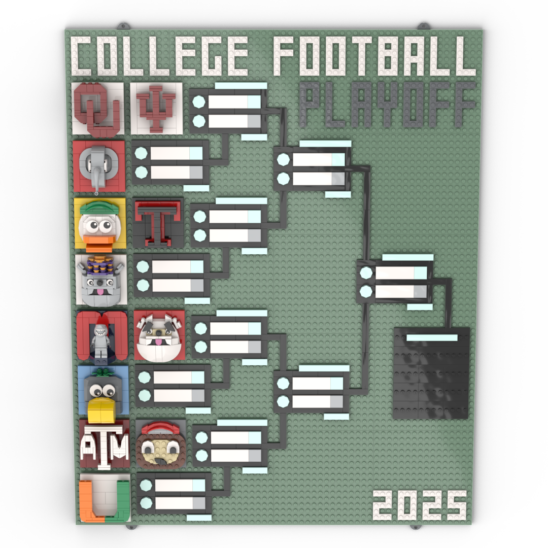 UPDATED WITH TEAMS! College Football Playoff LEGO bracket instructions and parts list