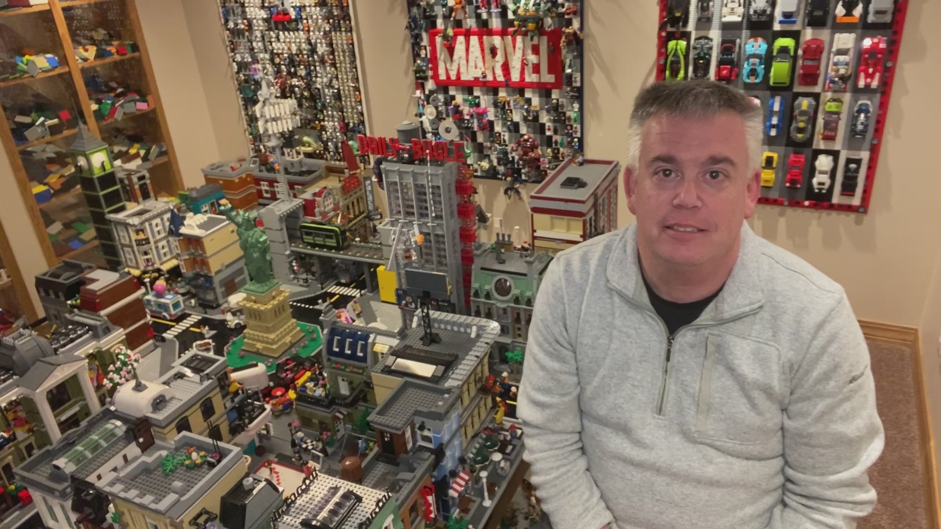 Load video: Hall of Fame Builder welcomes viewers and shows some of his brick city.