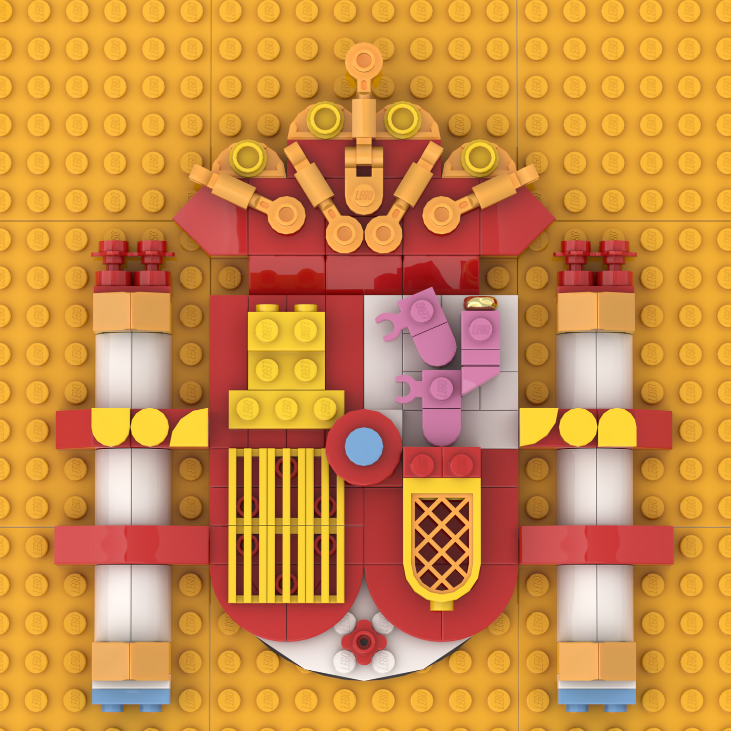 Spain flag crest PARTS LIST AND INSTRUCTIONS